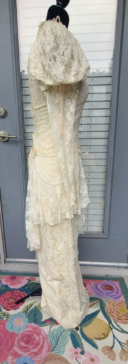 Vintage Susan Lanes Country Elegance Wedding Dress Renaissance Lace Size 8