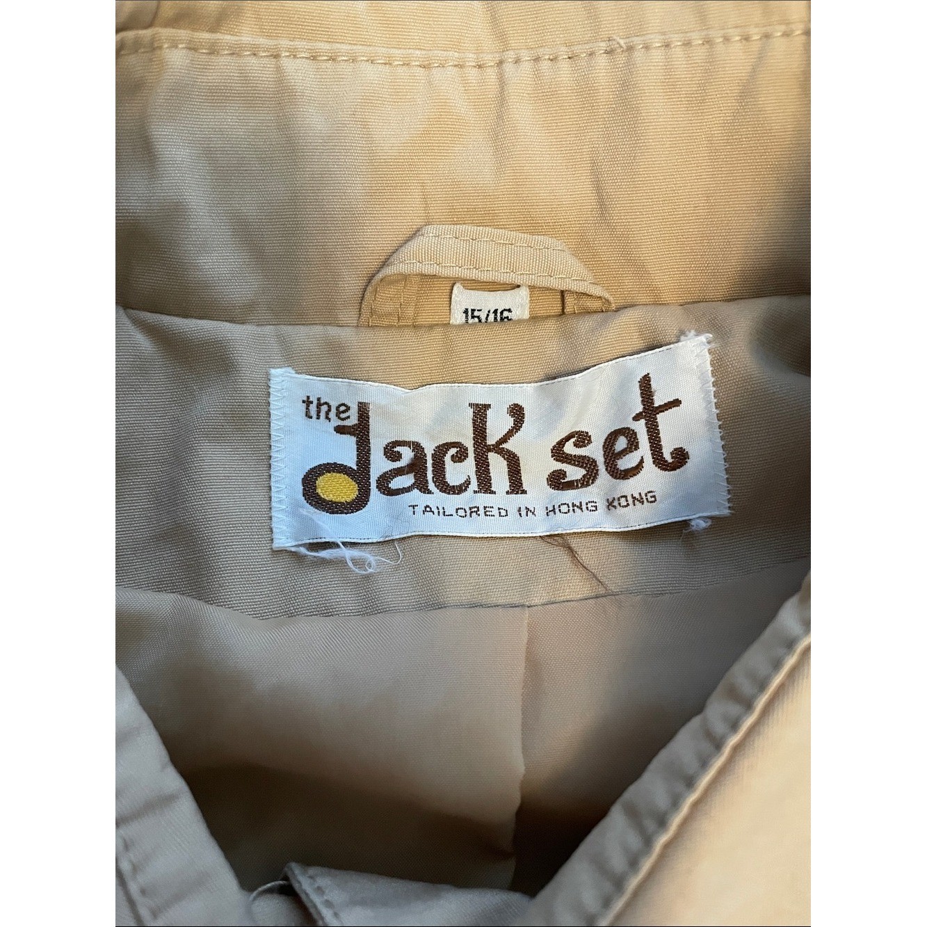 Vintage 70s The Jack Set Single-Breasted Dagger Collar Khaki Beige Belted Trench