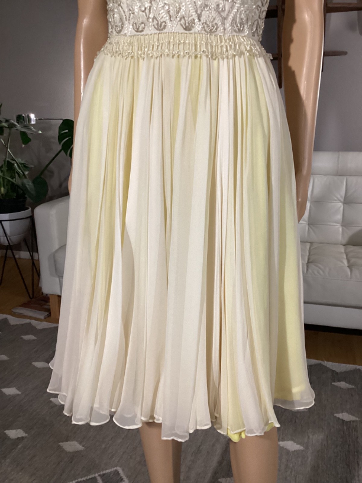 Vintage 1960’s PAT SANDLER Beaded Silk Chiffon Evening Party Cocktail Dress