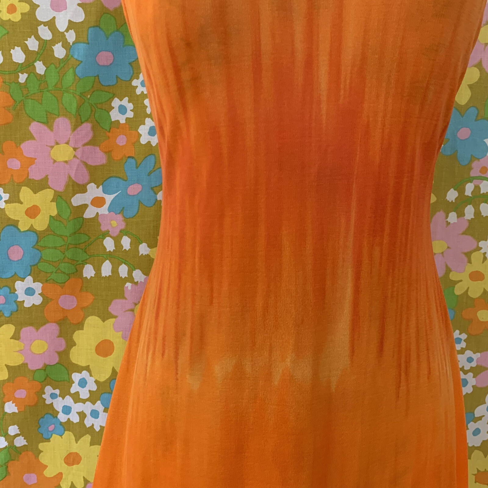 Vintage 1990s iconic bright orange ombré mini dress size S/M