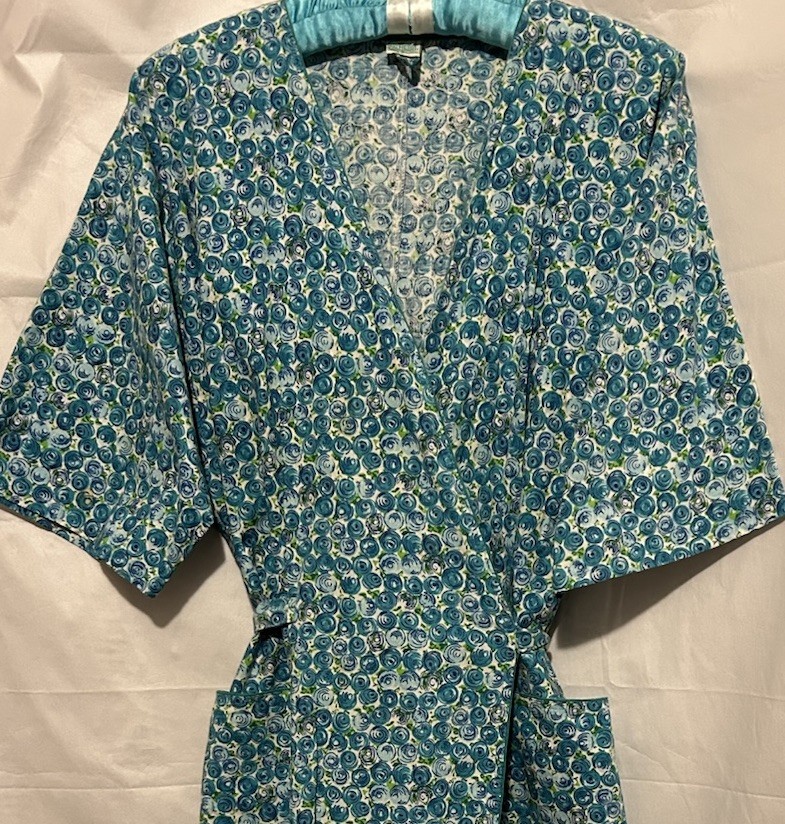 Vintage 50s Palmers Reine Austria Cotton Day Dress S Turquoise Floral True Wrap