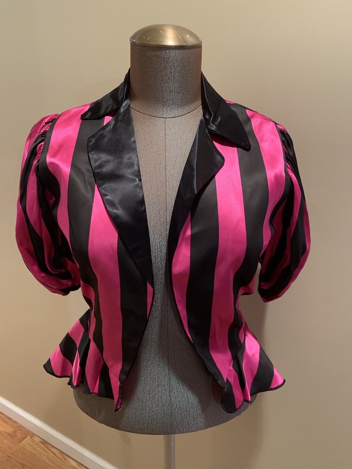 Curtain Call Women’s Vintage Costume Jacket Blazer Medium M Pink Black 80’s