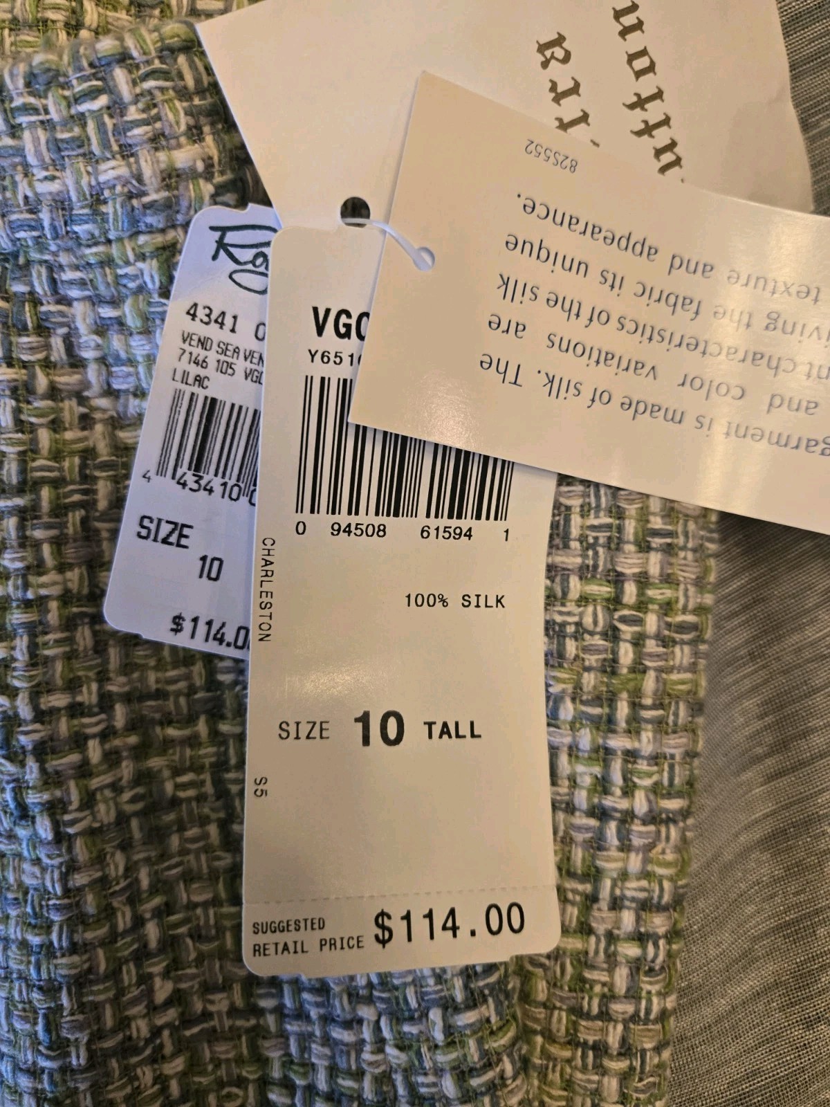 NWT Pendleton Charleston Skirt 100% Silk Plaid Pencil Lined 10T Vintage 90’s