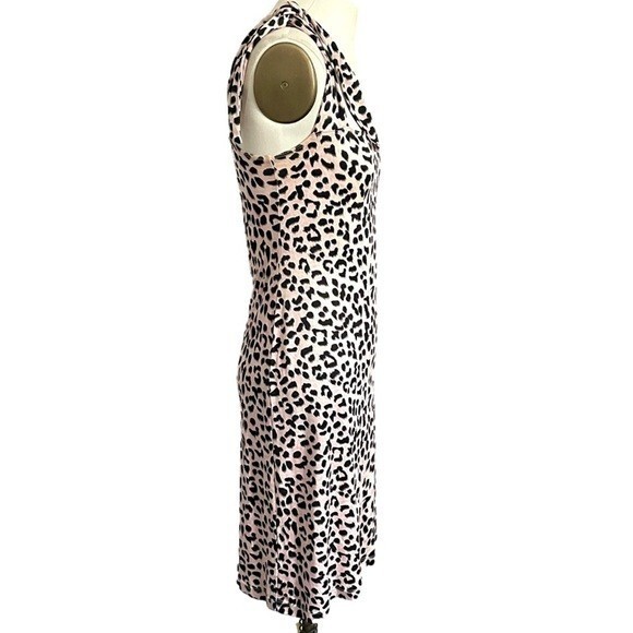 See by Chloe Pink Leopard Print Silk Jersey Asymmetric Dress – 6 🇮🇹
