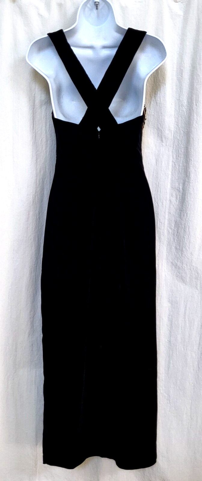 Elegant Black Velvet Vtg 80s Blondie and Me Evening Gown Dress Sequins Beads 5/6