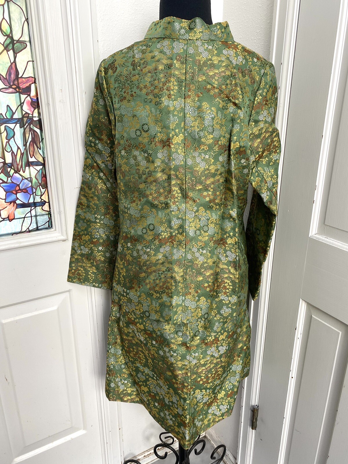 Vintage 1960’s Hand Tailored 2 Pc. Asian Brocade Neru Collar Suit