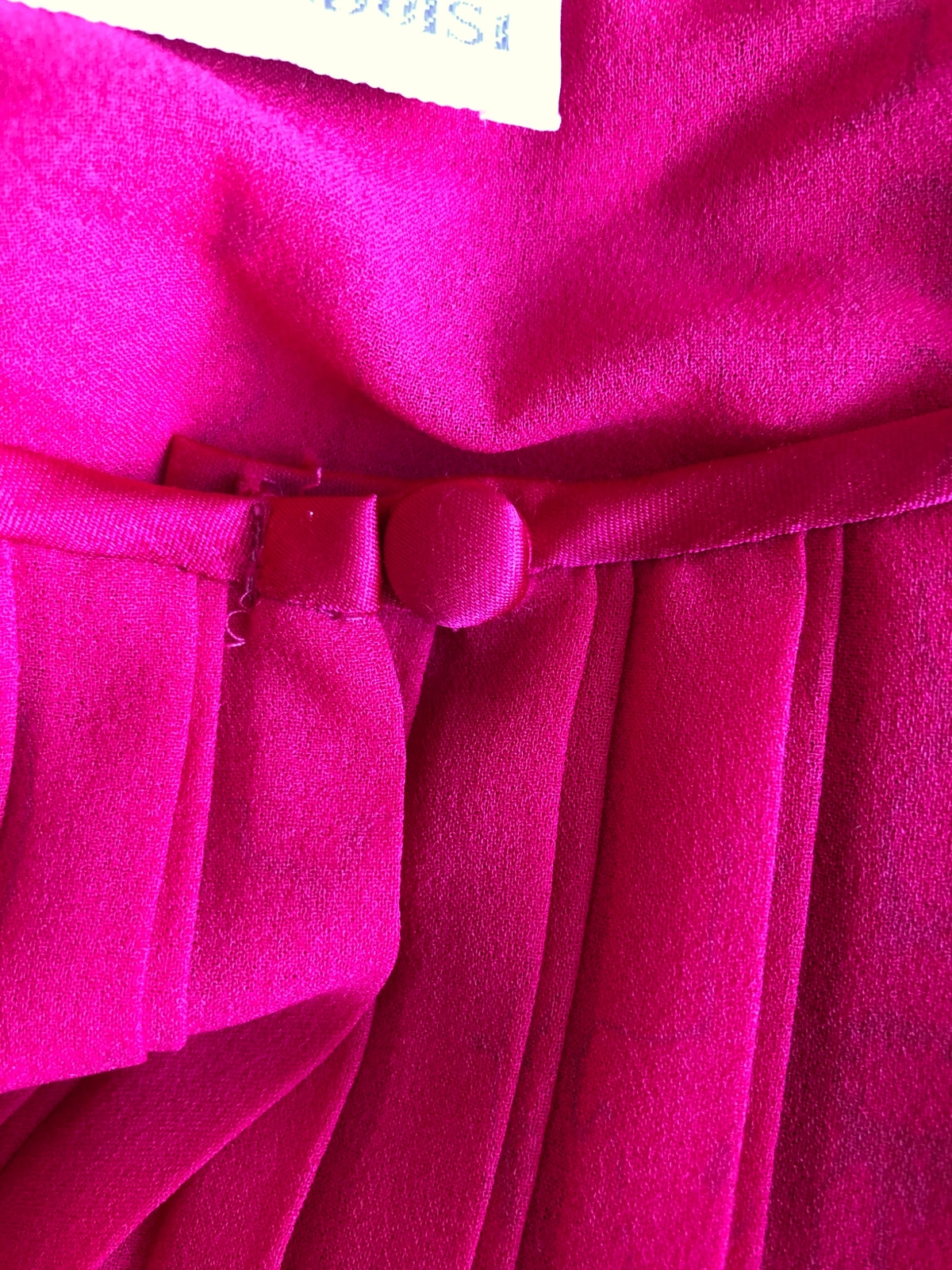 VTG 70s GEORGETTE TRABOLSI USA FUCHSIA PINK LOUNGE SET ACCORDION TOP PANTS EUC