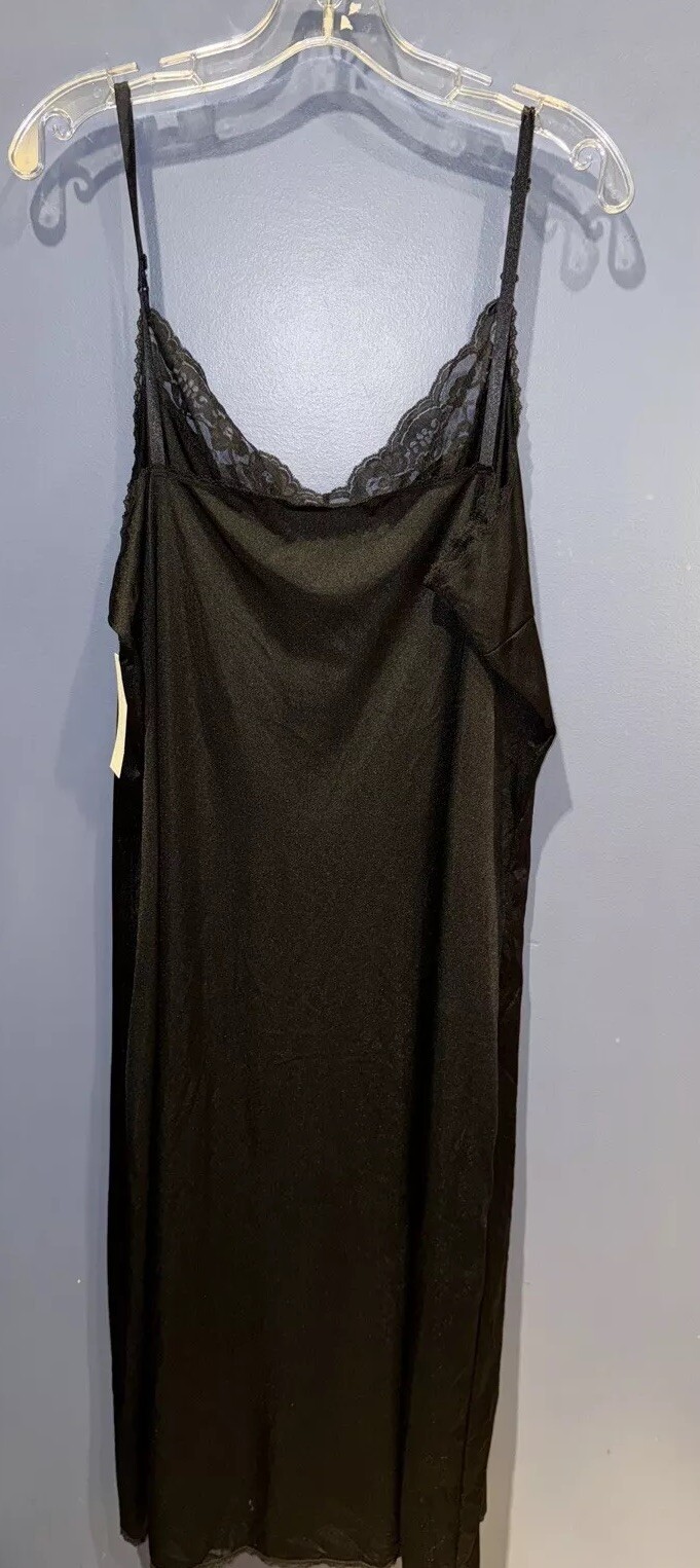 Size 24 Black Full Slip, Adjustable Straps, Vintage Jaclyn Smith Kmart, NWT