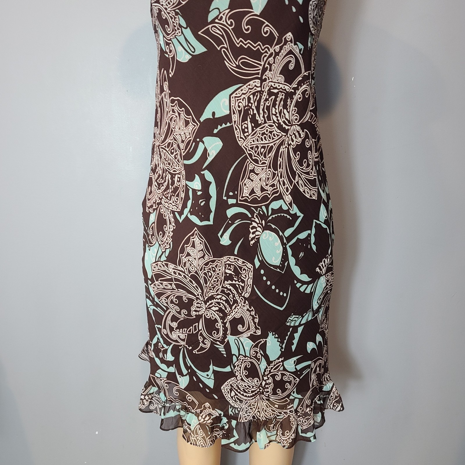 Vtg Expressions Y2K Retro Floral Dress Womens Sz Medium 90s Fairy Grunge Resort