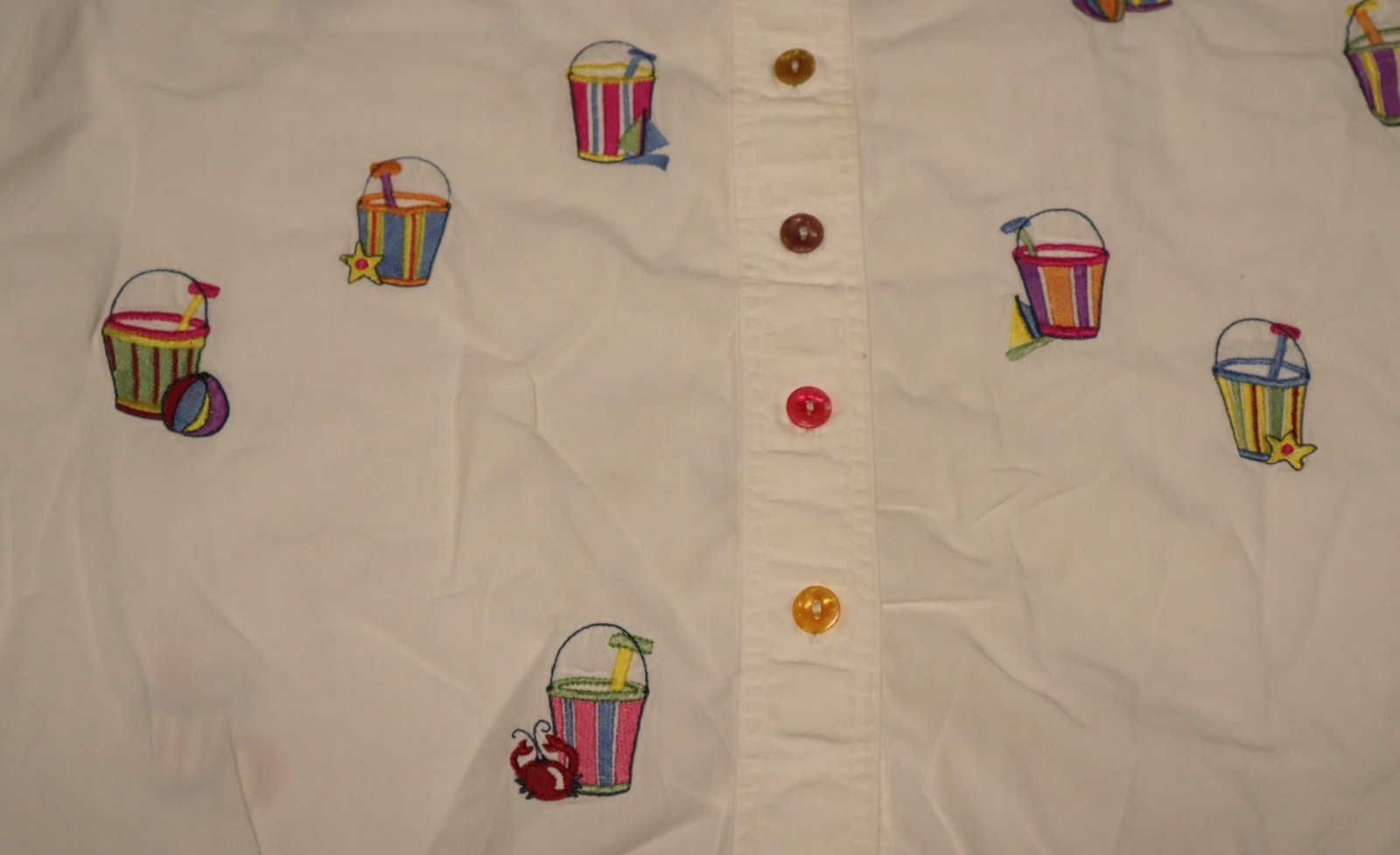 Vintage 1980s Silver Threads womens buttons up multicolor embroidered shirt L
