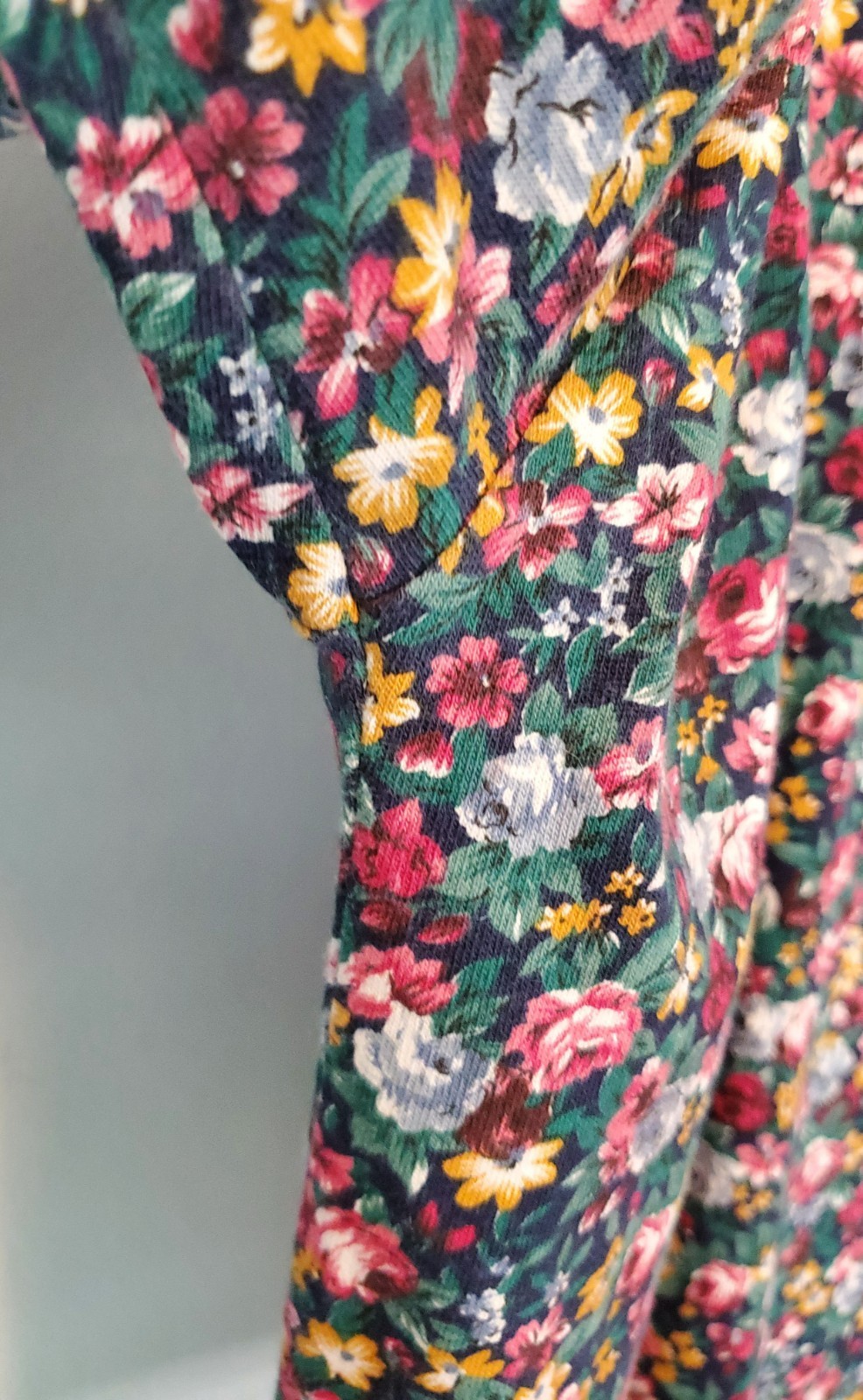 Vintage Bergamo Floral Cotton T Shirt Womens XL Made USA Cottagecore