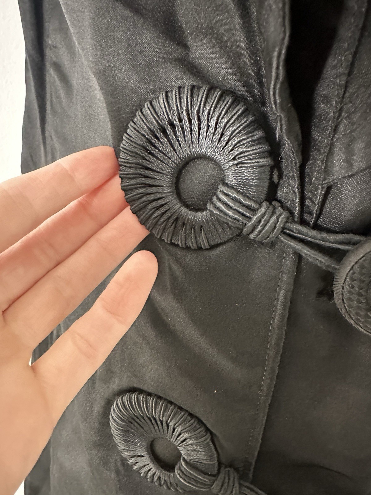 Antique Mourning Era Edwardian Black Duster Overcoat