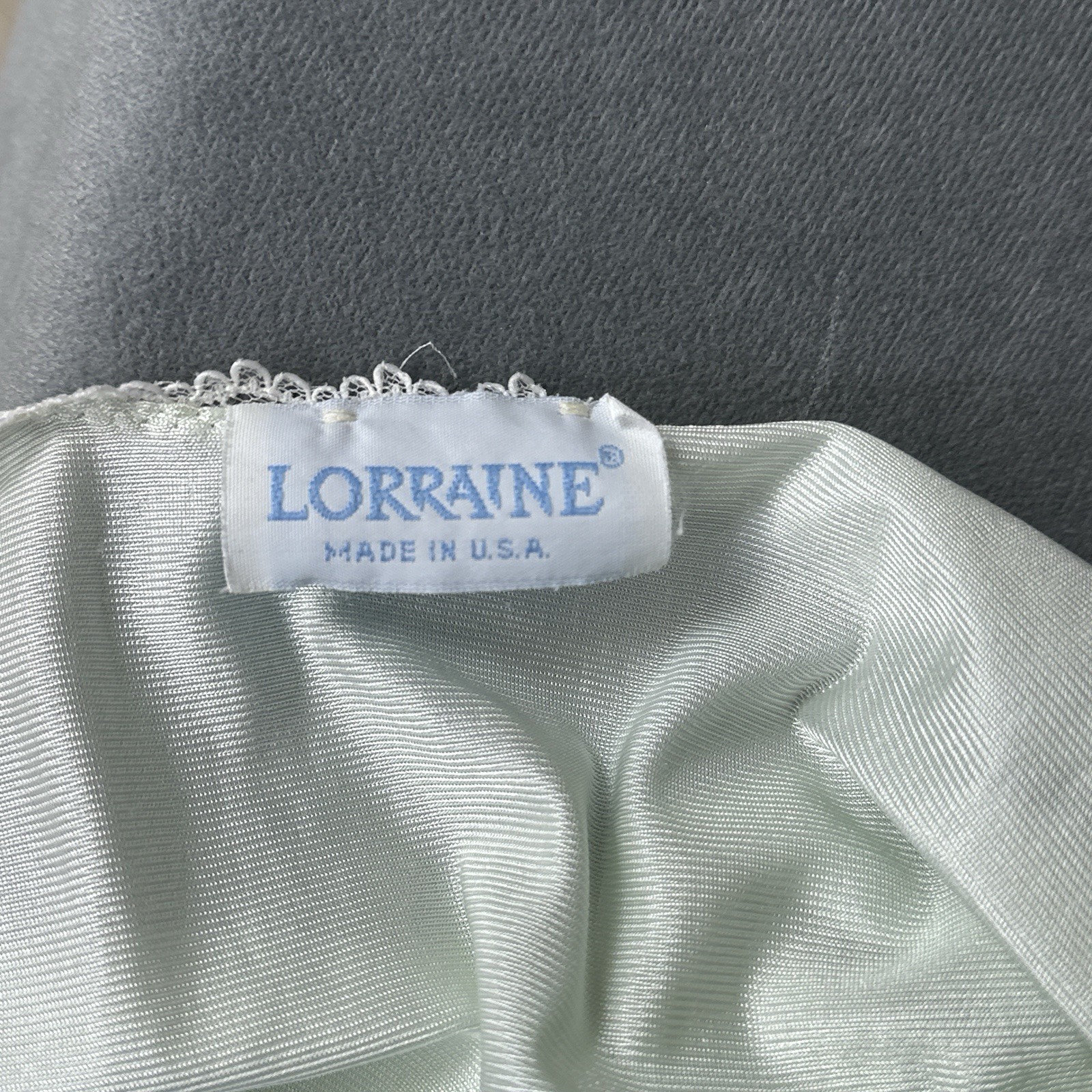 Vintage Lorraine Drop Waist Nylon Nightgown Small Flowy Floral Satin Appliques