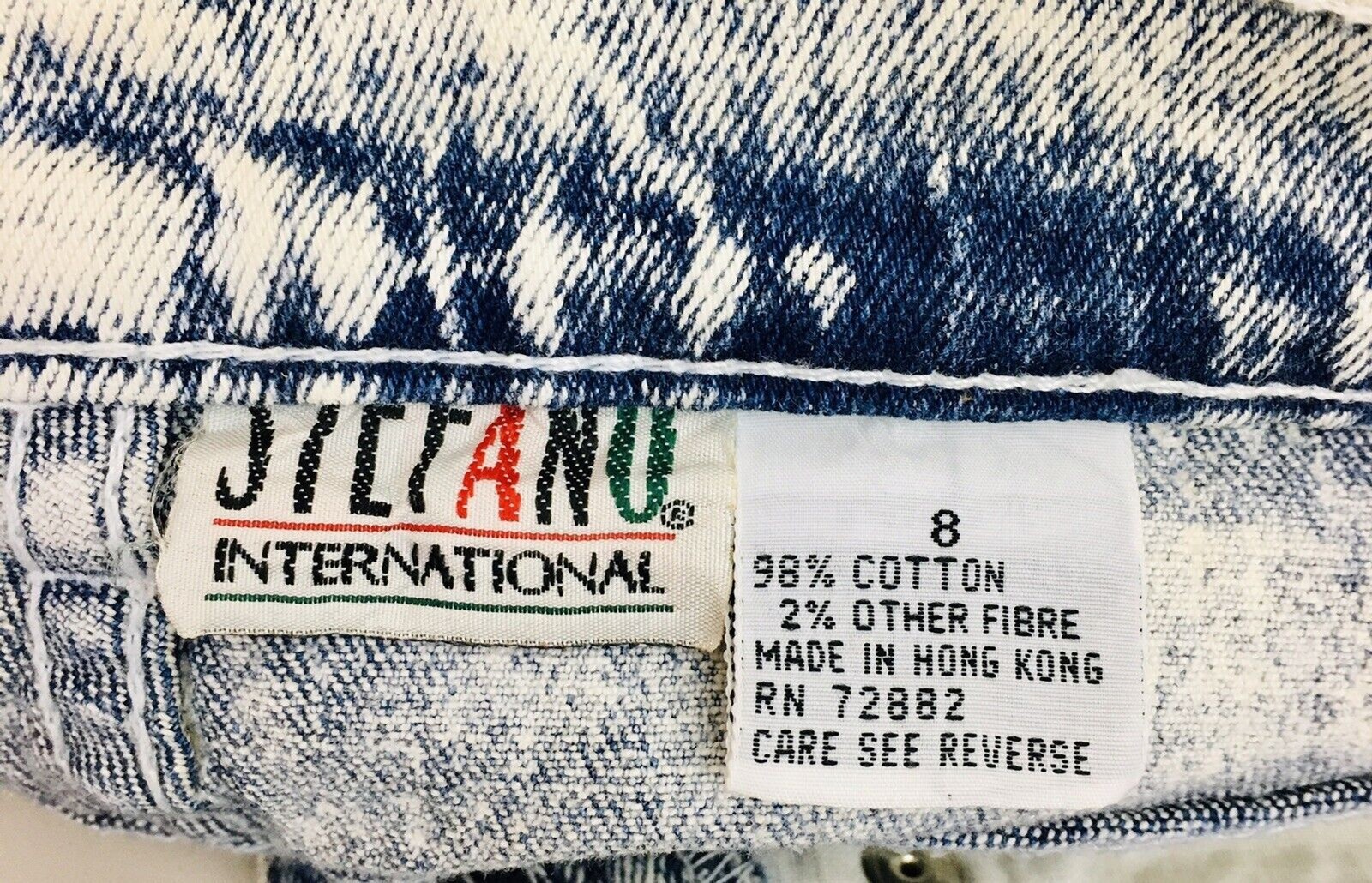 Vintage 80s STEFANO High-Waisted Stretch Acid Wash Skinny Jeans Size 8