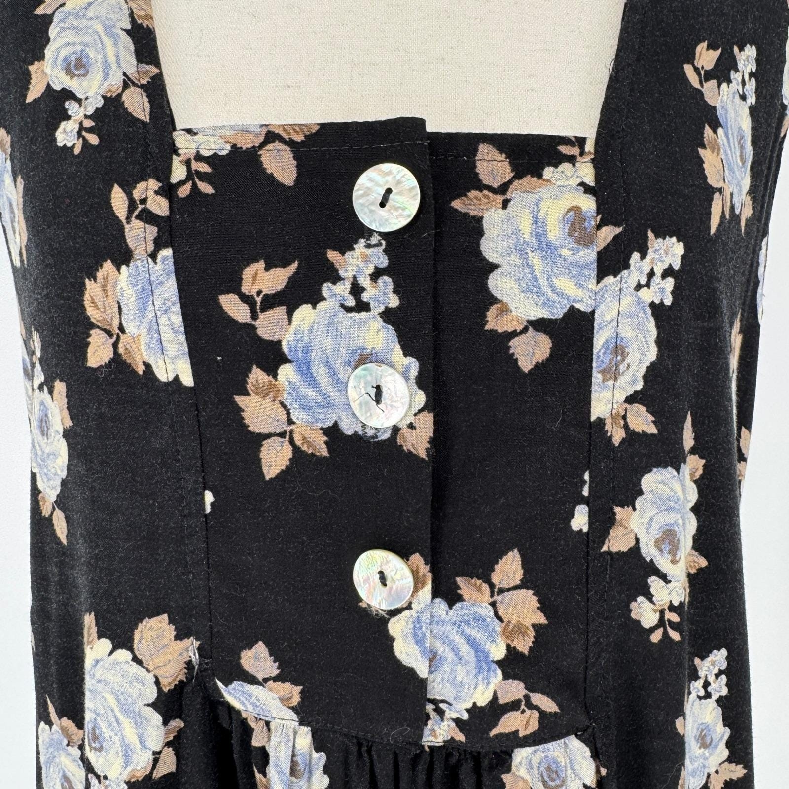 Vintage Dressing Clio Maxi Dress M Floral Sleeveless 90s Minimalist Cottagecore