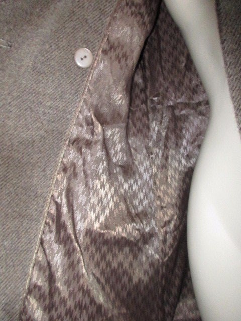 ALPACA SUPERFINE BROWN BUTTON UP COAT Condor Tips Women’s Small Medium Maglia