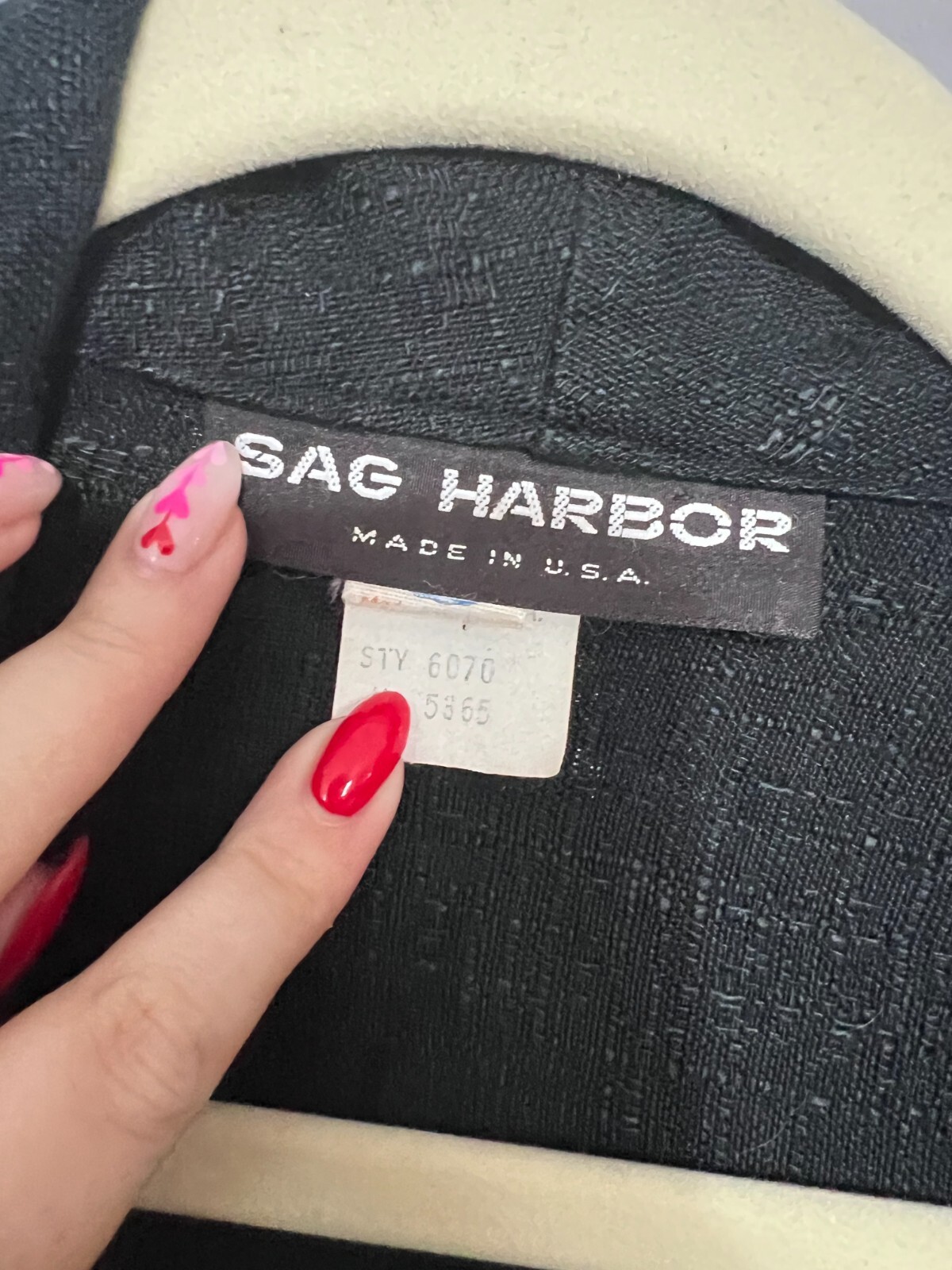 Vintage Sag Harbor Black Lightweight Blazer – Size 14 – Rayon/Flax Blend