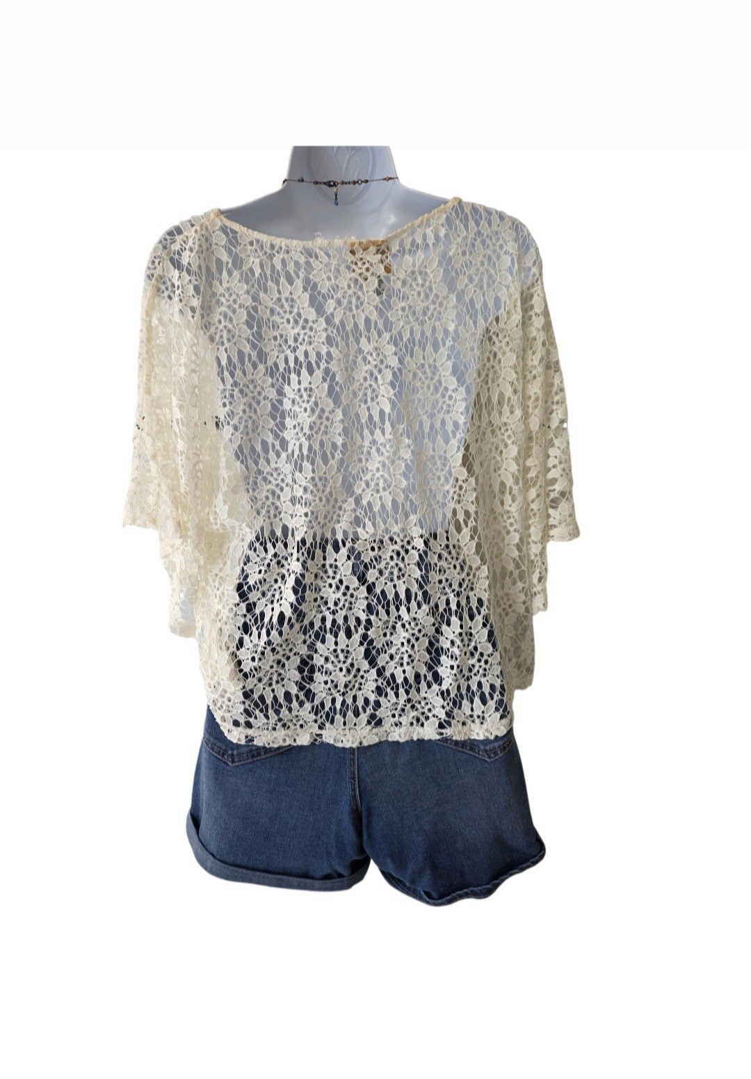 Vintage Ruby Rd Ivory Lace Blouse Boho Romantic Y2K Size PL New