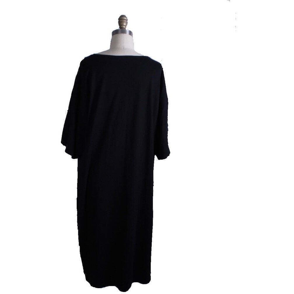 RARE VTG 1980s Marimekko Cotton Knit Clown Dress O/S Black Graphic Art Print