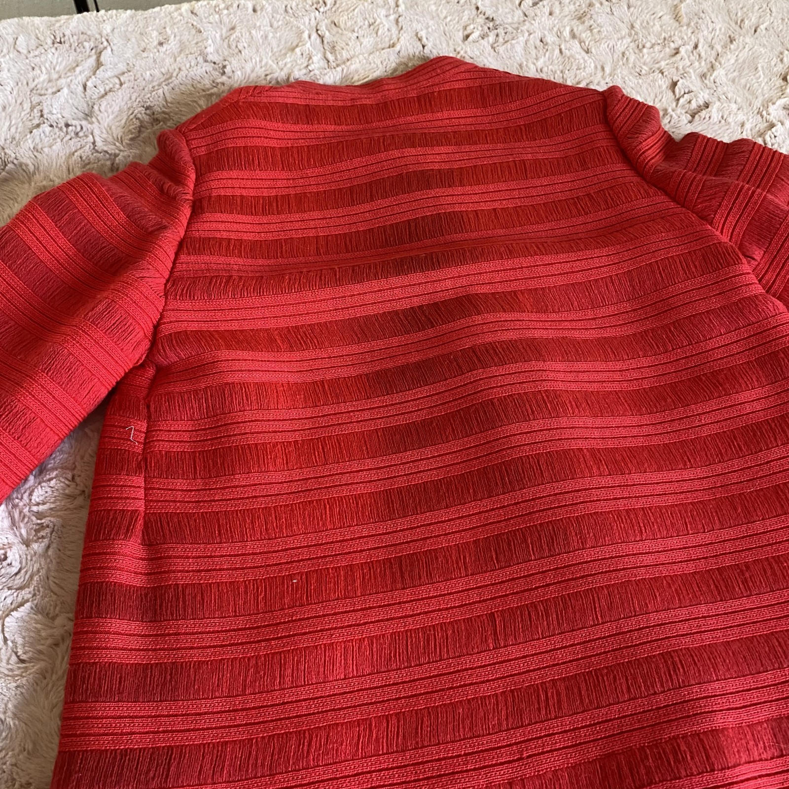Vintage Lili Knits of Hollywood Womens S/M 2-Piece Dress Jacket Set Orange