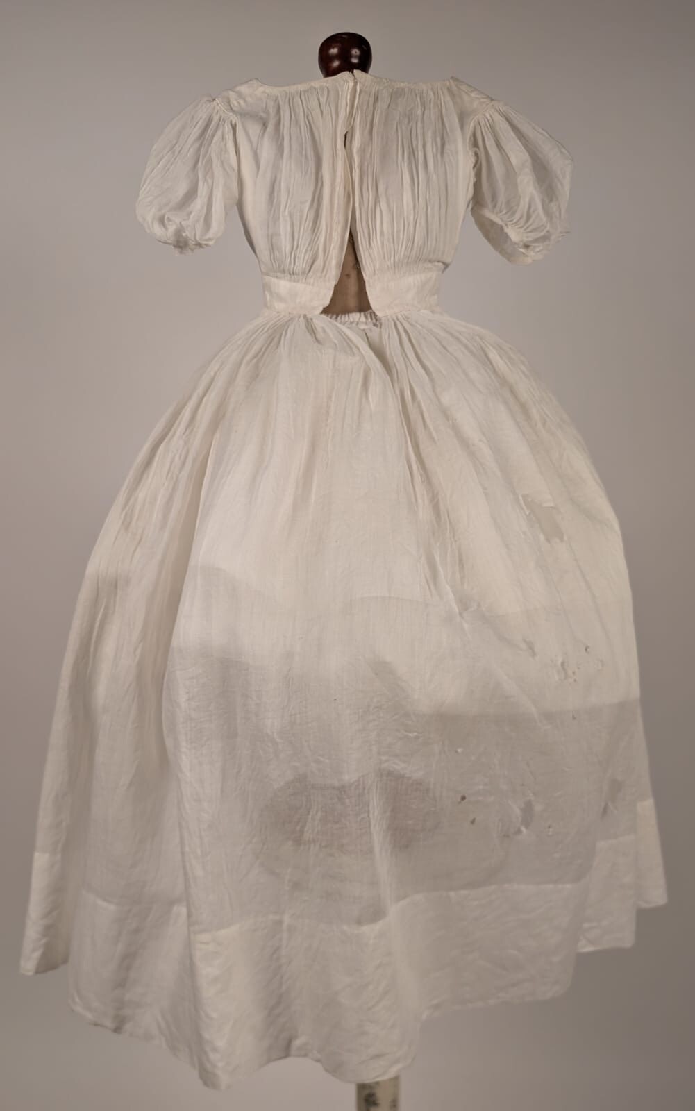 CIVIL WAR 1850’S GIRL’S WHITE BATISTE SUMMER DRESS W PUFF SLEEVES