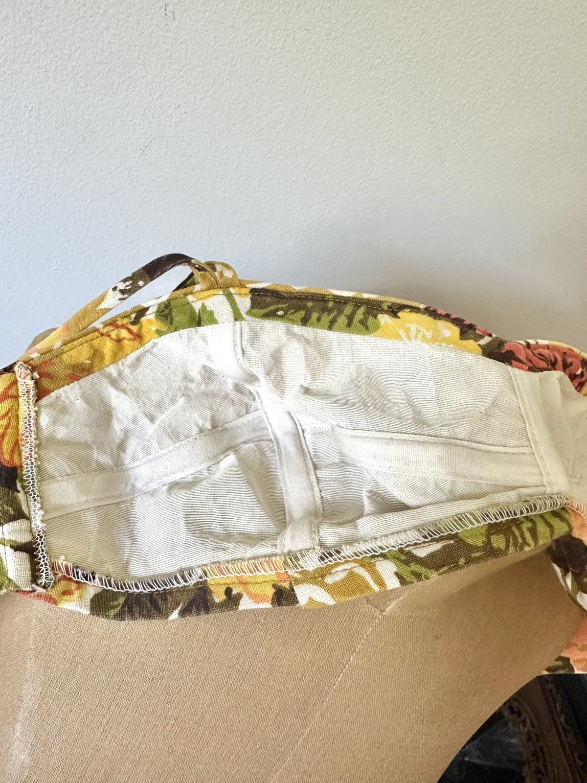 Vintage 1950-1960’s Floral Bathing Suit Top, Bullet Bra Styling