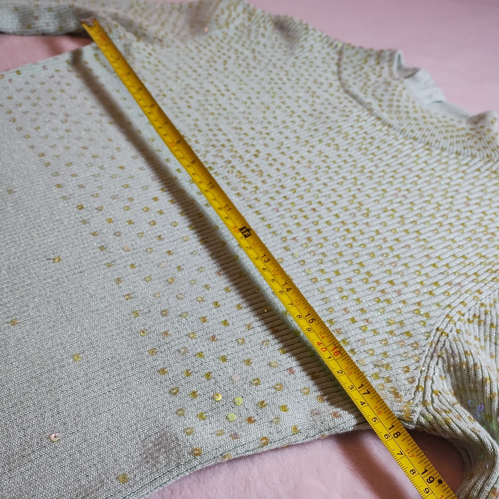 vintage 80s sequin ribbed metallic mock turtleneck sweater sz l pastel fairy