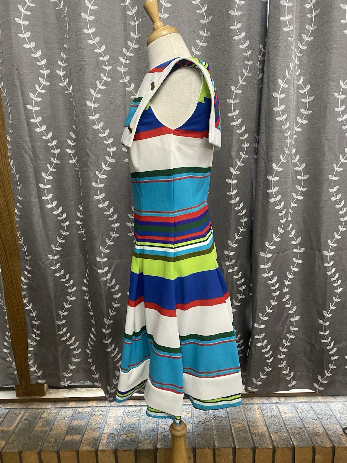 Vintage 60s Jack Needleman Anjac Dress Sailor Mod Midi Striped Women’s Size S/M