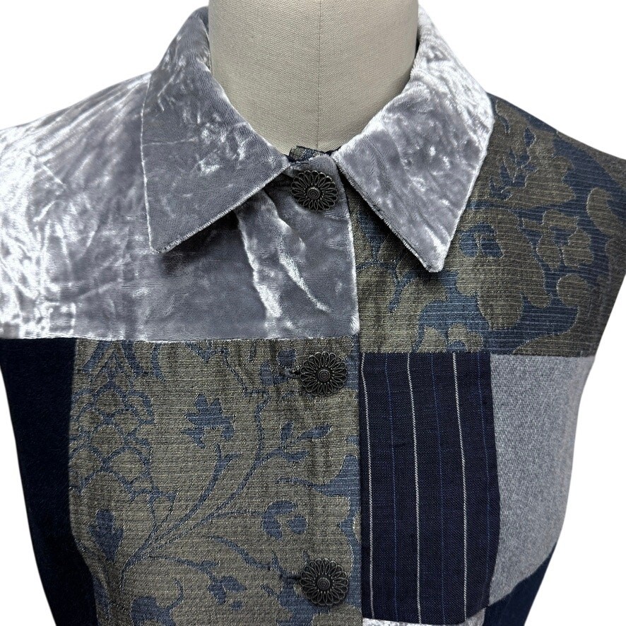 VTG 1990s Concinno Patchwork Vest Mixed Fabrics Avant Garde Artsy M
