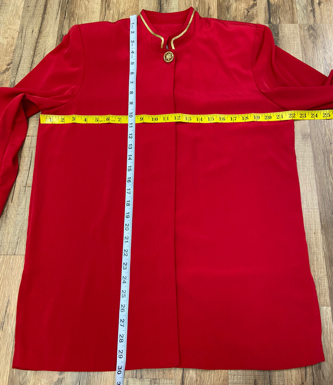 Vintage Stephanie Thomas Red Pants & Long Button Down Top Set NWT Size 10