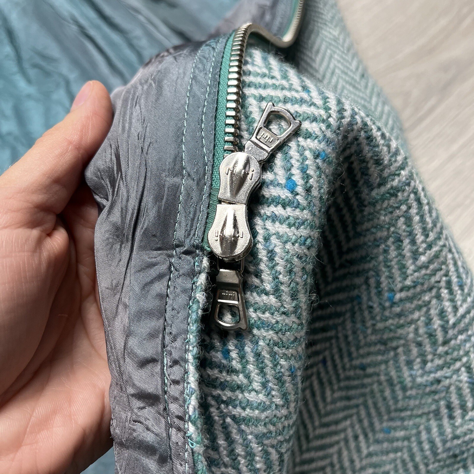 Vintage 1970’s COURREGES Paris Green Wool A Line Skirt