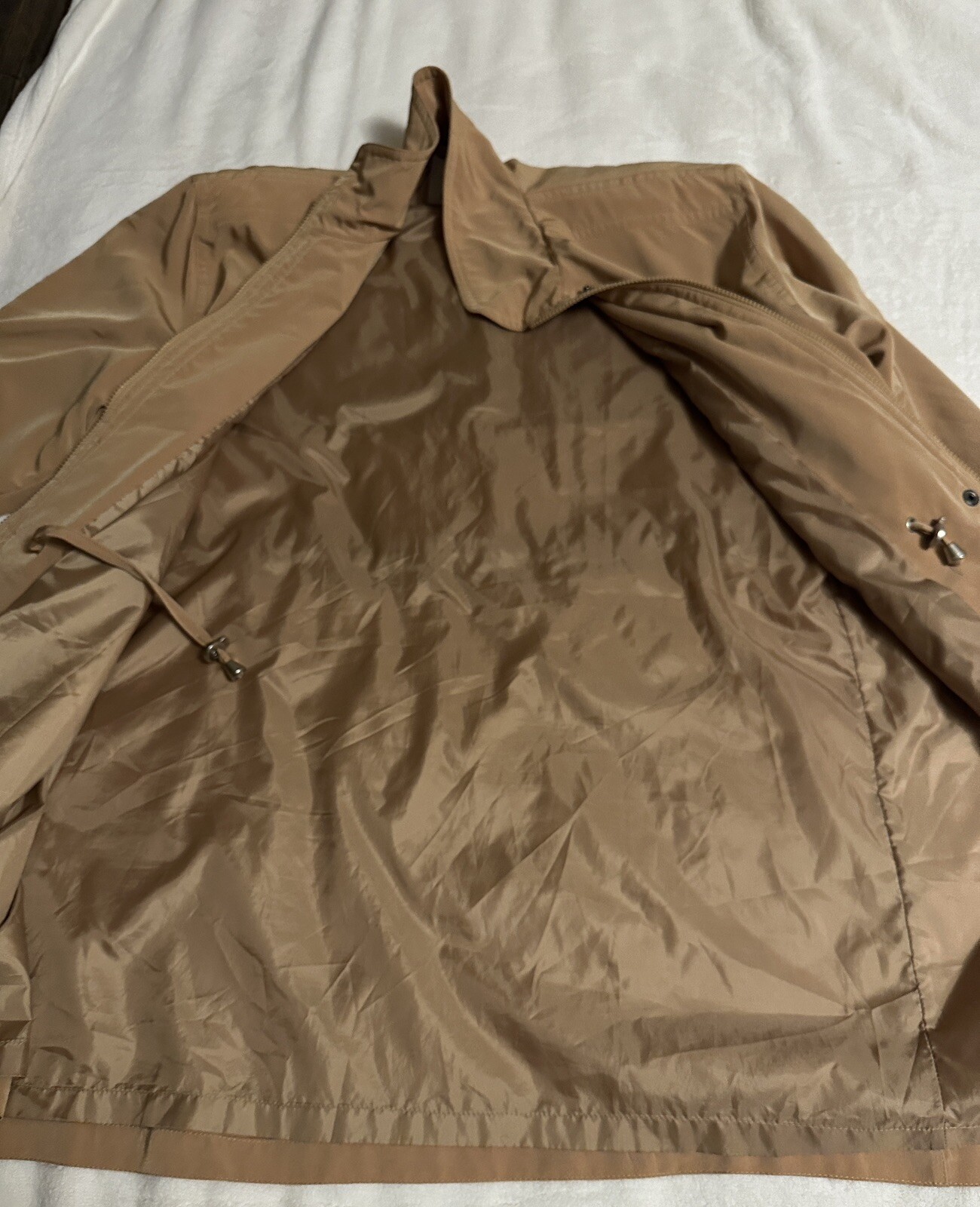 Vtg Misty Harbor Trench Rain Coat Jacket Womens Large Tan Lined classic Spy