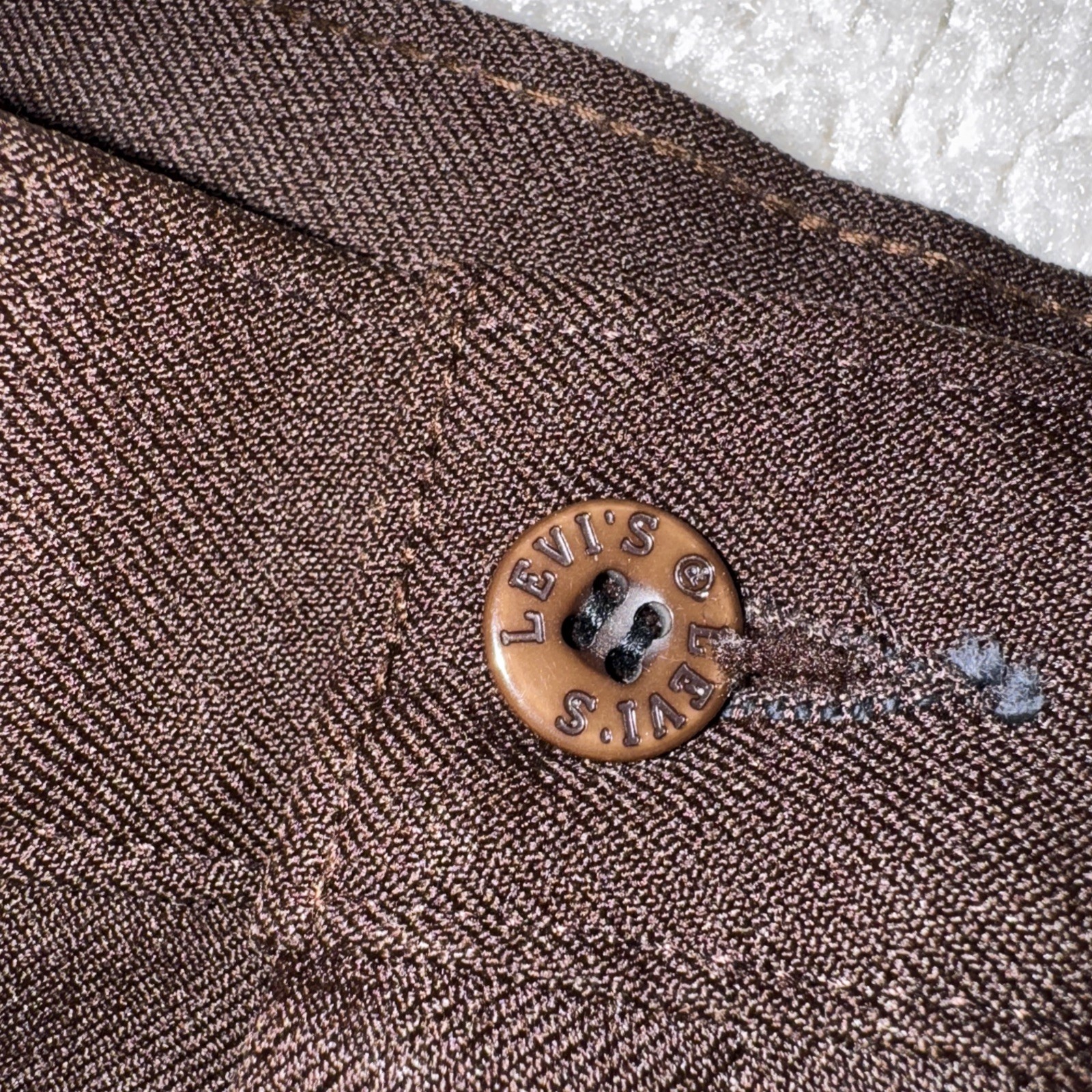 Vintage 1970s Levi’s Women’s Pantsuit chocolate brown polyester single button