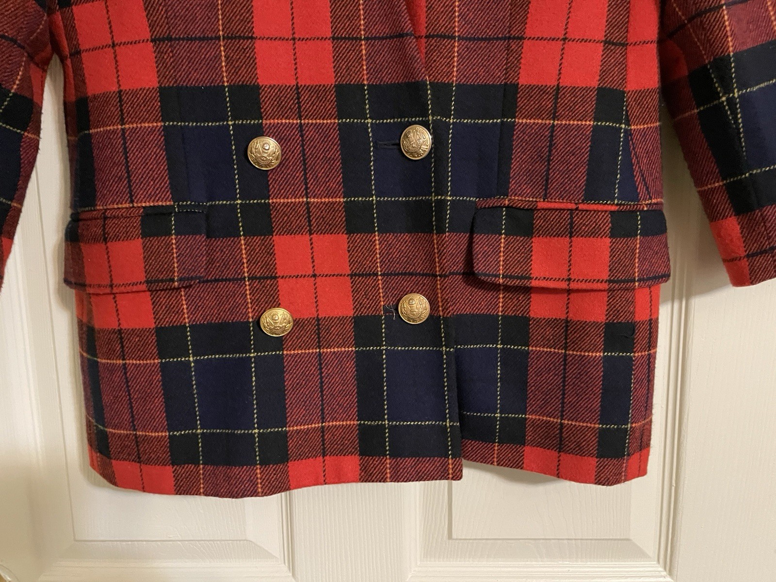 Vtg Amanda Smith Blazer Women’s Sz 12 Red Plaid Wool Blend Dark Academia Preppy