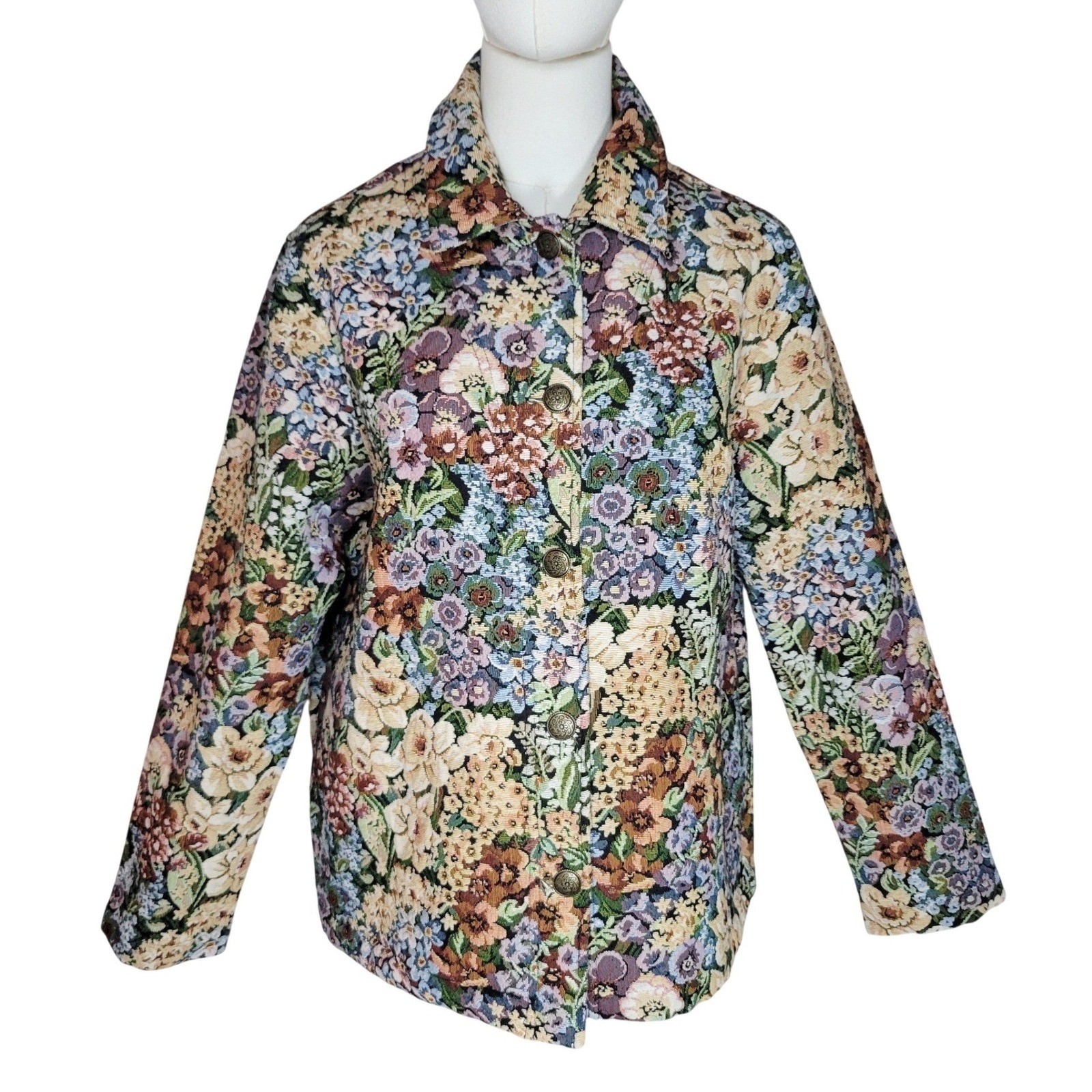 Draper & Damon’s Vintage Floral Tapestry Jacket M Cottagecore Academia Romantic