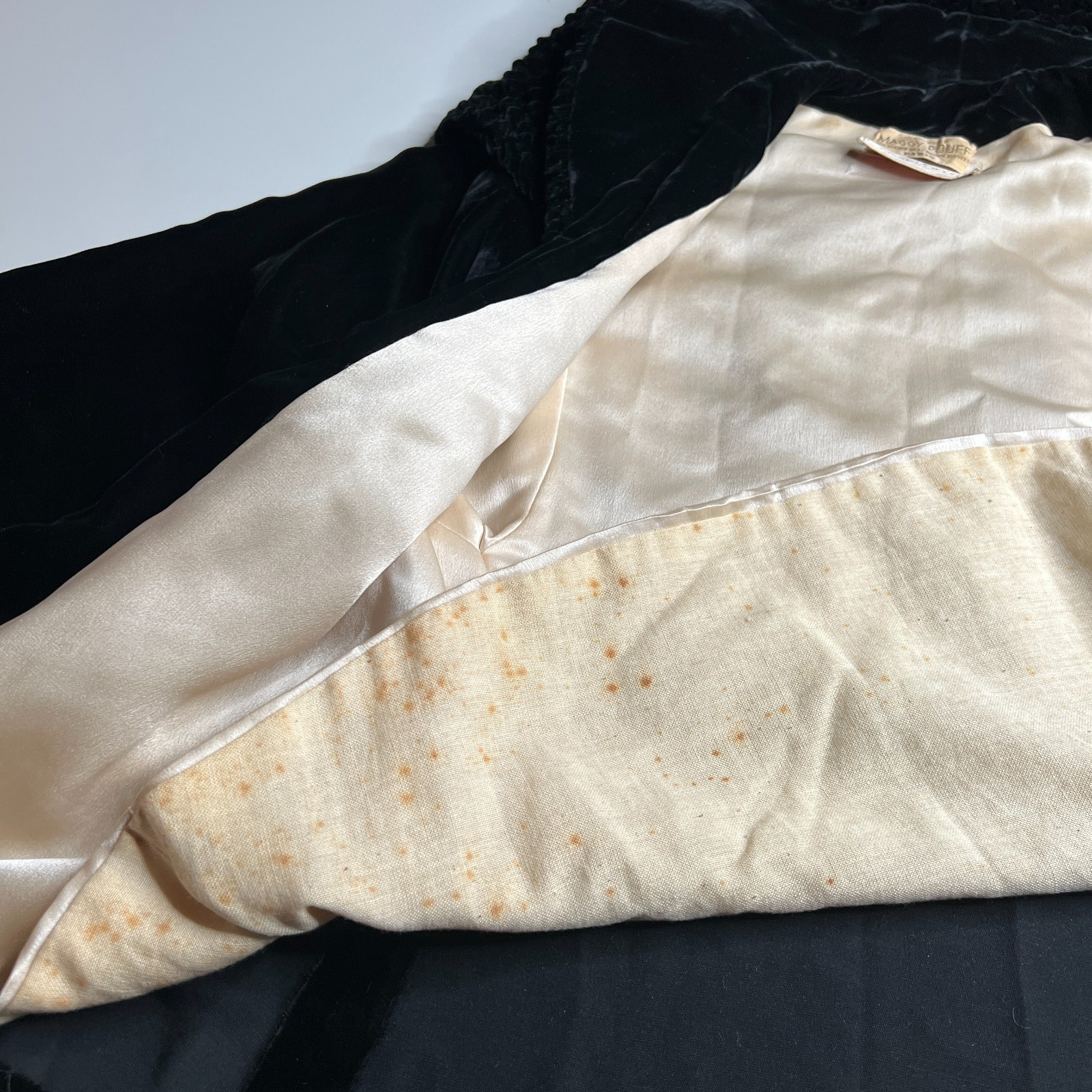 Vintage Antiq Maggy Rouff Paris Black Velvet Evening Jacket Satin Lining – Rare