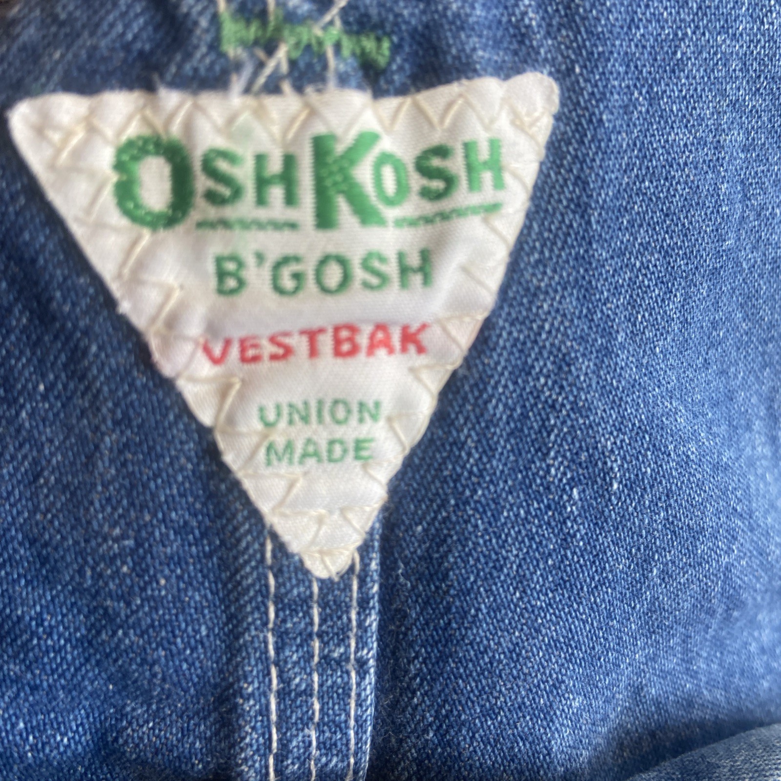 80’s Vintage union made Oshkosh embroidered Overall bibs kids Size 2 W18”XL14”