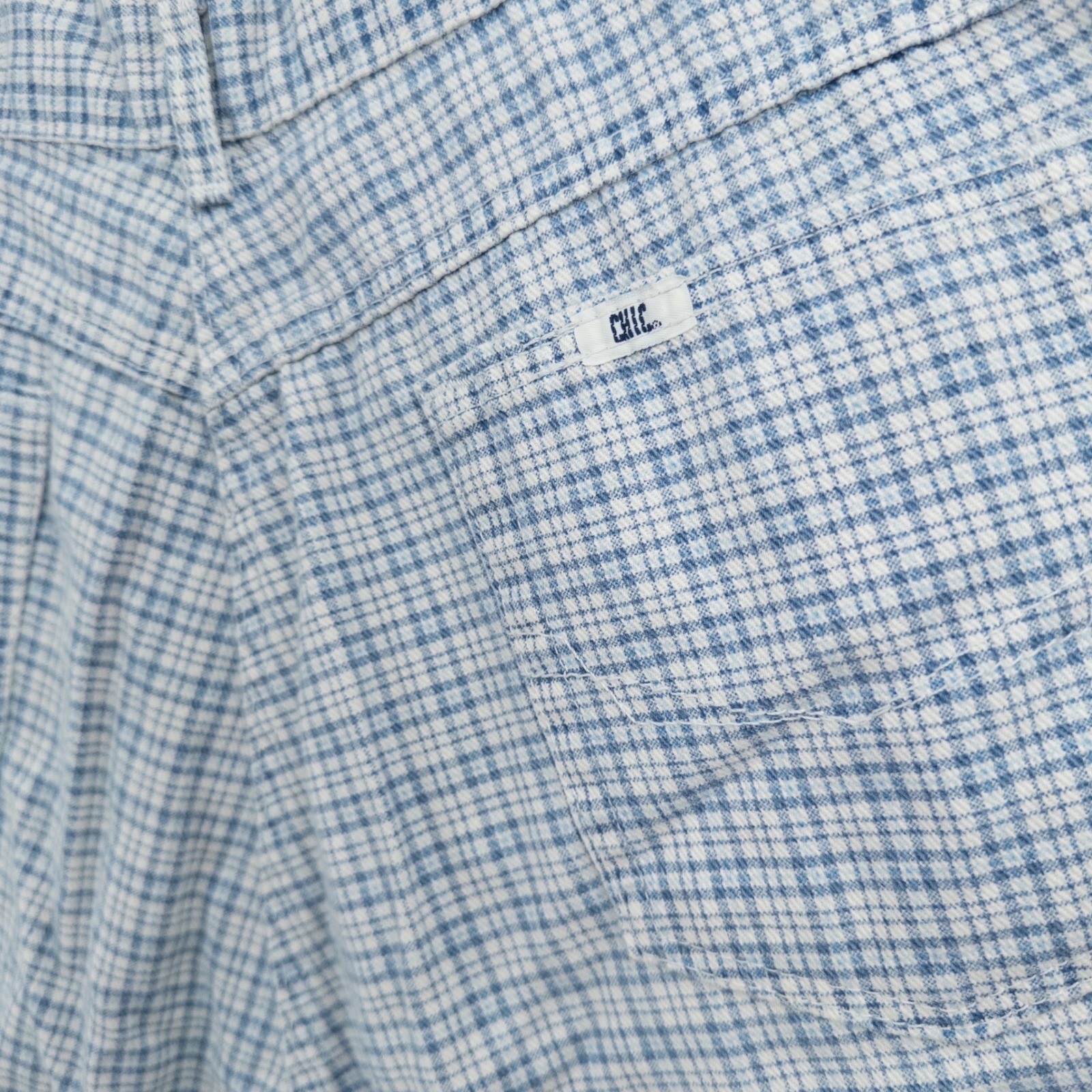 Vintage 90s Plaid Mom Shorts Women 14 Blue High Waisted Miss Honey Butter Mom
