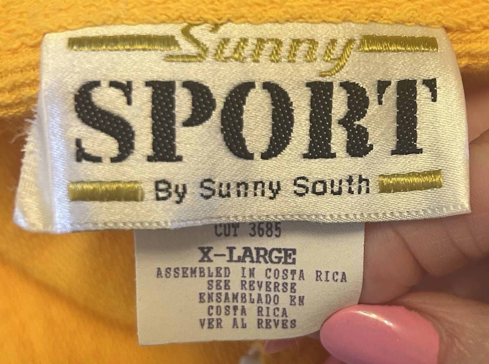 VTG 80s Yellow Tracksuit Sweatsuit Womens 100% Cotton Grandmacore Funnel Neck