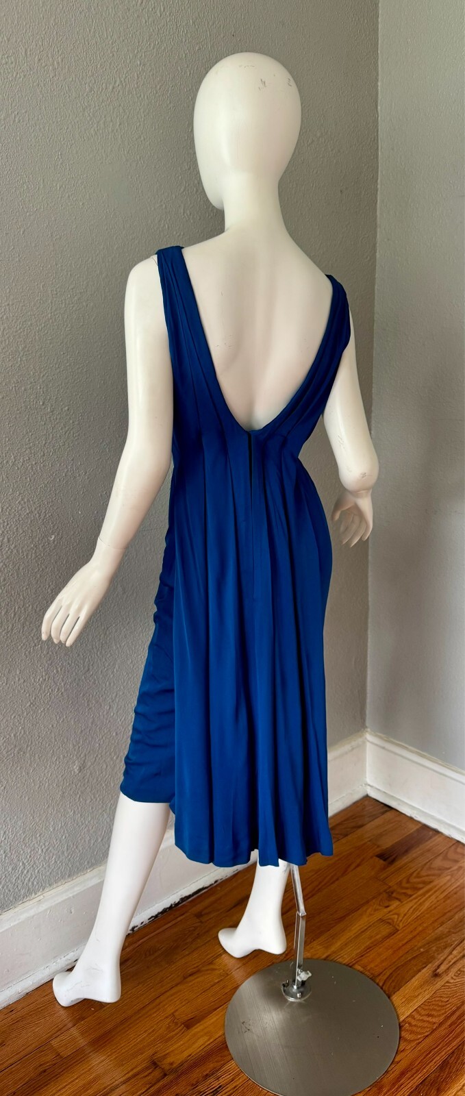 Vintage 50s 60s Blue Glam CEIL CHAPMAN Cocktail Designer Dress XS