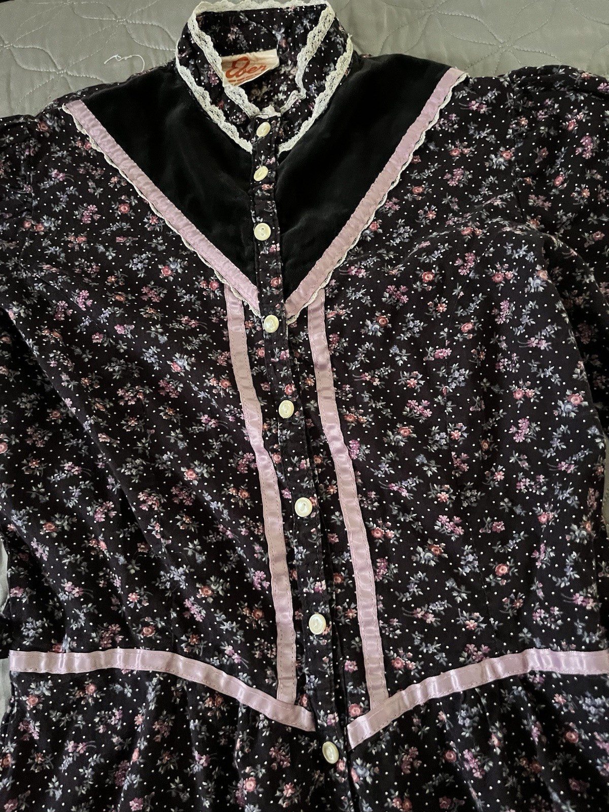 Vintage Ever San Francisco 1860’s Civil War Era Dress Small Button Down