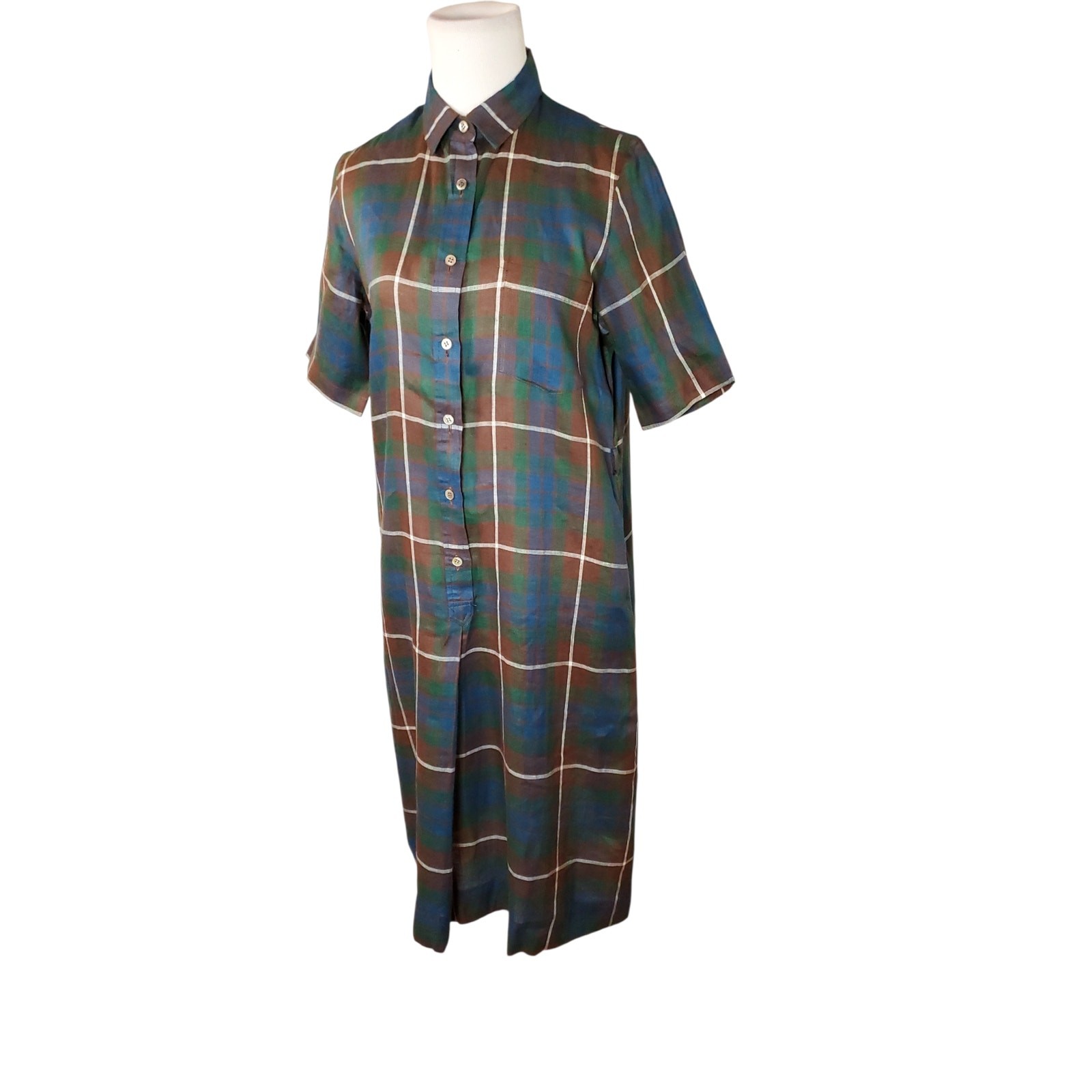 Vintage Scotch House Tartan Plaid Shirt Dress Old Money Preppy Academia Retro M