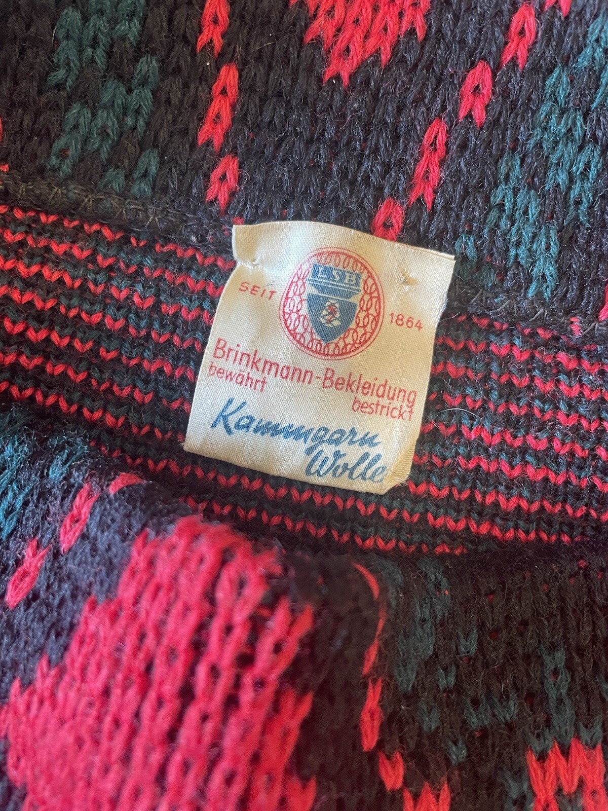 50s German wool Ski Sweater Women’s Crest Kammgarn Wolle Brinkmann Vintage