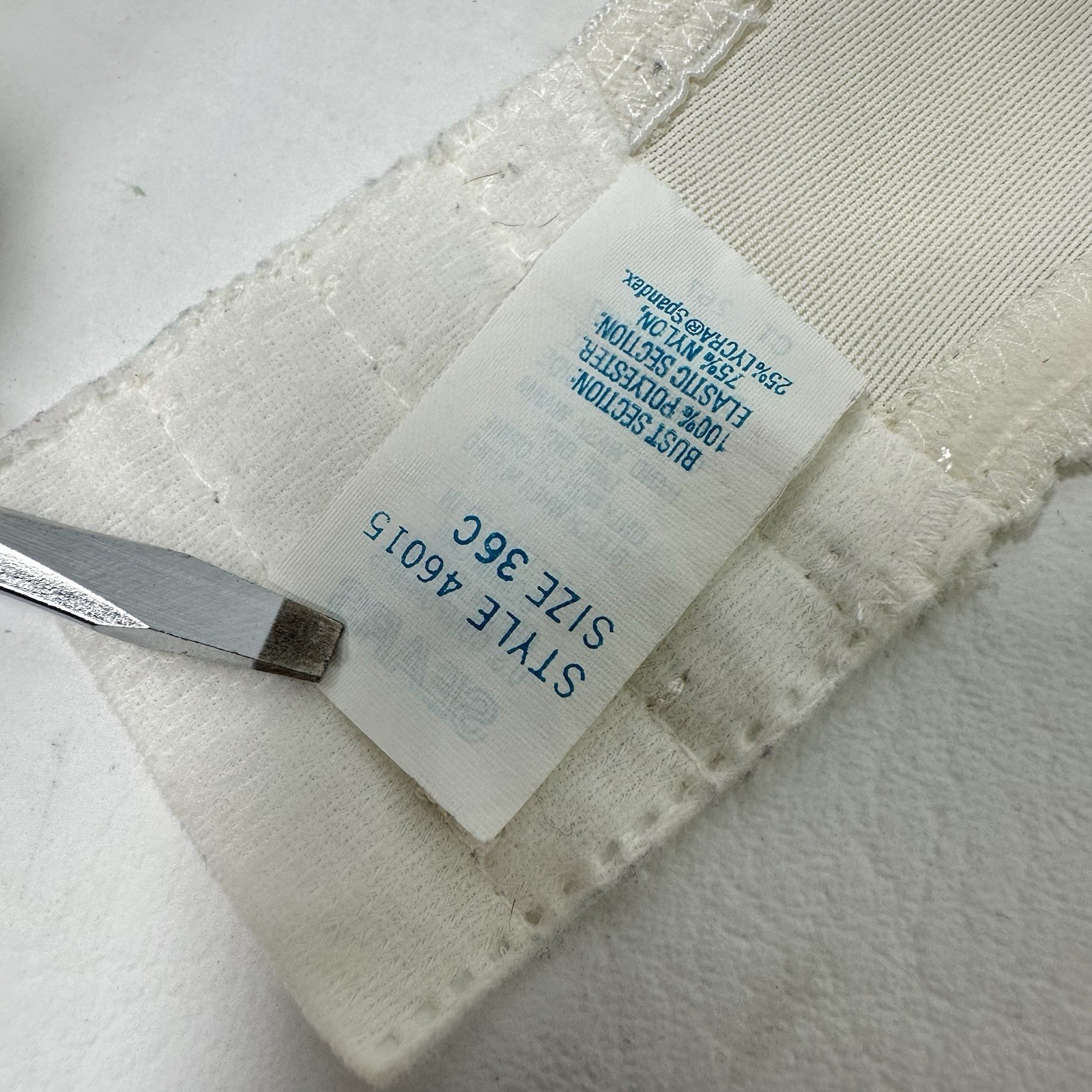 Vintage Sears 36C White Strapless Underwire Cup Bra Style 46015