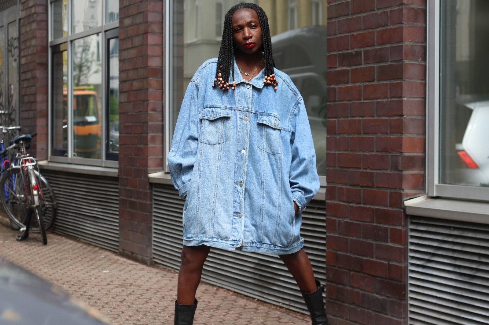 Vintage 90s Denim Jacket Oversized Denim Jacket Light Blue Streetwear Boyfriend XL