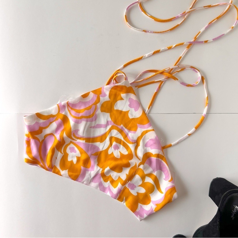 Lumiere pink and orange 70s inspired halter
