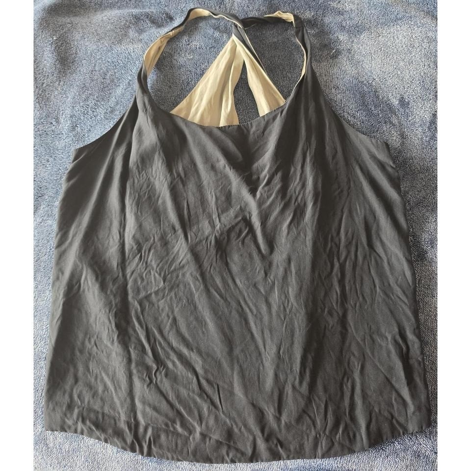 Fremont 100% Silk Camisole – Double Layered – Black & Champagne – Size S