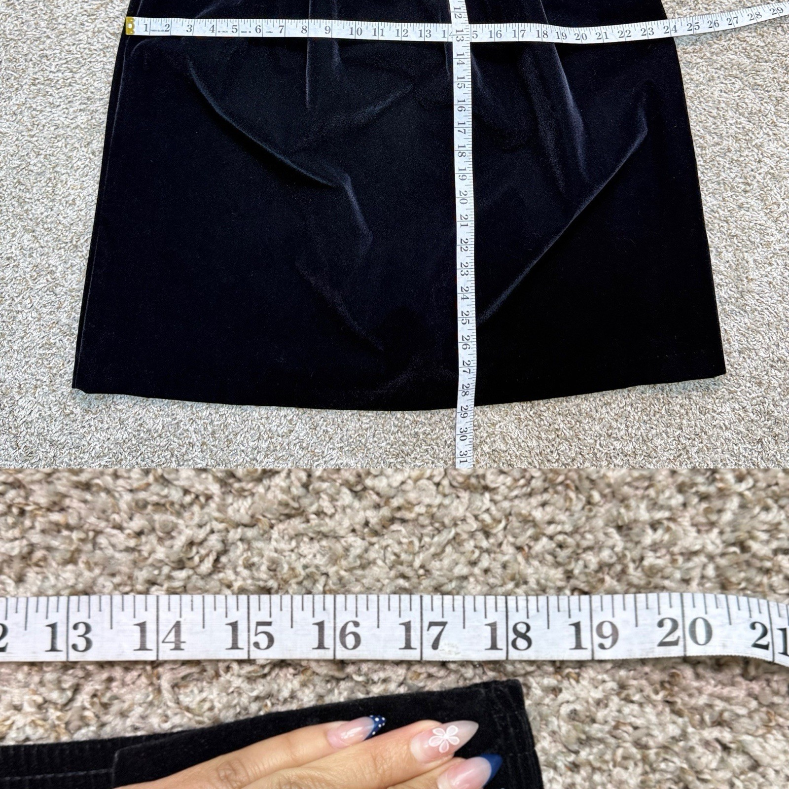 VTG 80s My Michelle Black Velvet Skirt Set 8P Lace Victorian Goth USA 2 Piece
