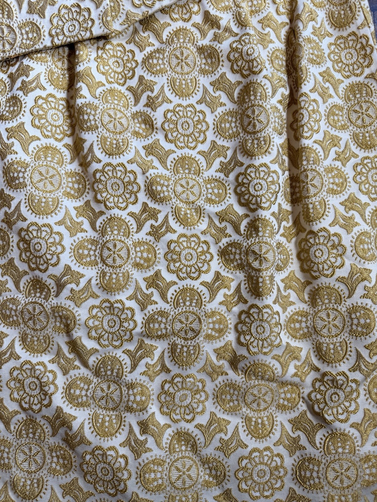 Vintage 1960’s Gold Brocade MCM 2-piece Pencil Dress & Bolero Crop Jacket MOD