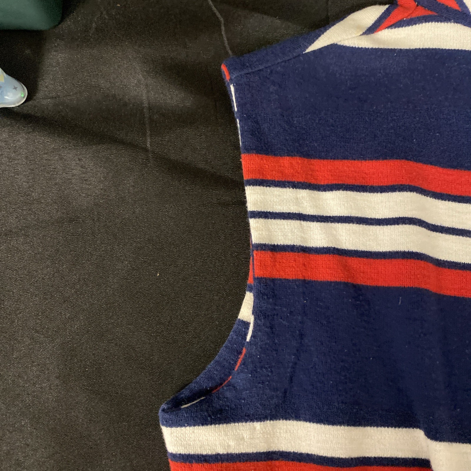 Preppy Red White & Blue VTG 70s Sleeveless Mock Turtleneck Top w/Zipper